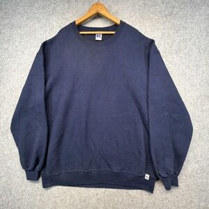 Vintage Russell Athletic Men's Pullover Sweatshirt XLT Navy Made in USA
